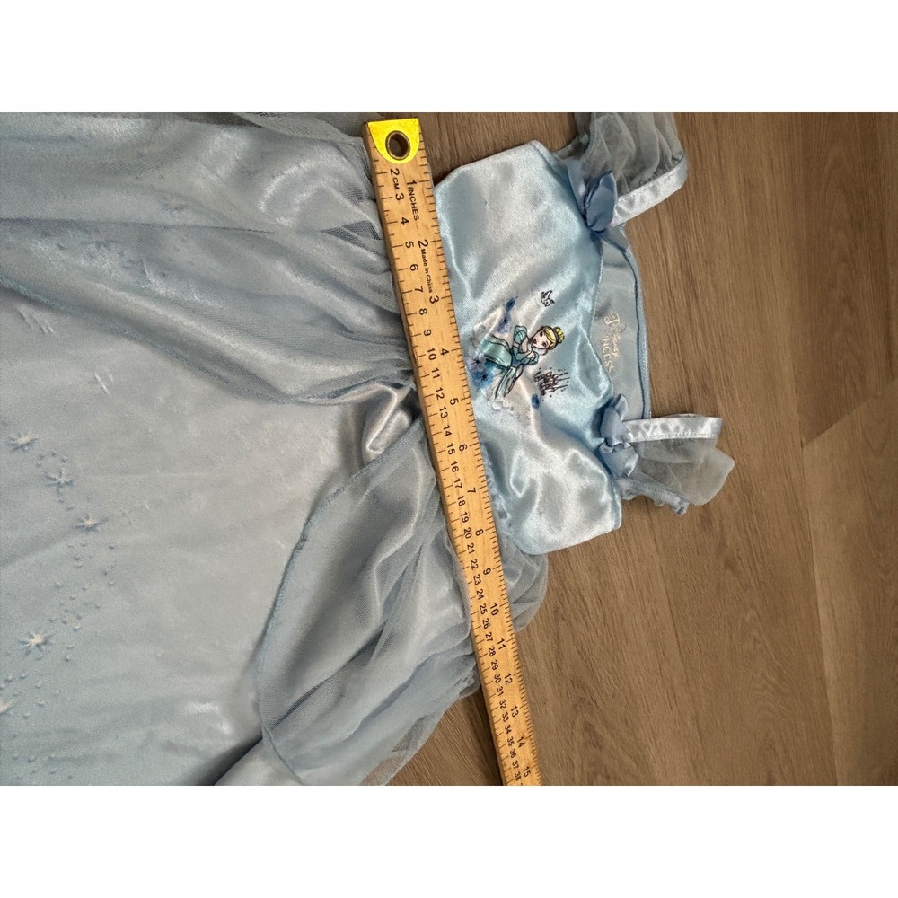 Disney Princess Cinderella Nightgown Light Blue Velour Mesh Dress 3T RN87652 - Picture 5 of 6